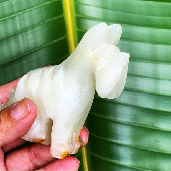 DOG SCULPTURE small schnauzer mini statue OS stone - Picture 1 of 10